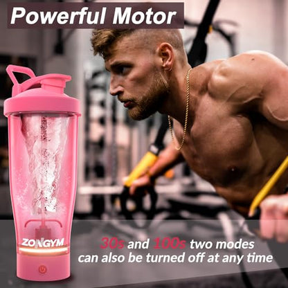 Electric Protein Shaker Bottle, 24 oz USB Rechargeable Blender Bottles, Shaker Bottles ZonGymUS supplements