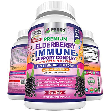 FRESH HEALTHCARE Elderberry Capsules - High Potency Black Elderberry with Zinc FRESH HEALTHCAREUS supplements