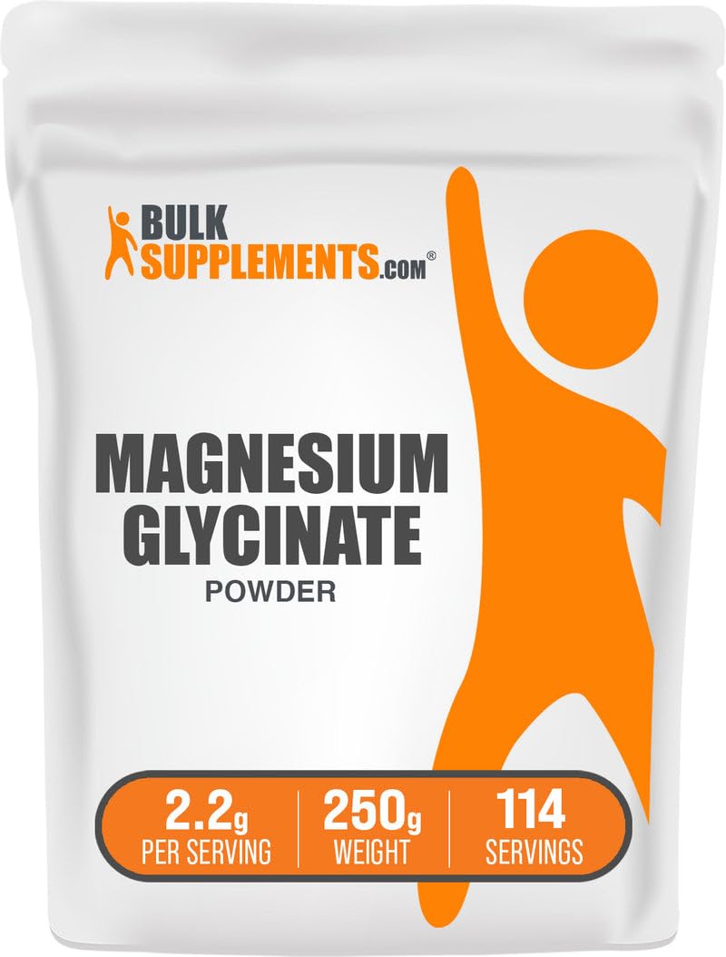 BulkSupplements.com Magnesium Glycinate Powder - Magnesium Glycinate 300mg, Highly Absorbable - Gluten Free, 2.2g per Serving, 250g (8.8 oz) (Pack of 1) BulkSupplementsAu supplements