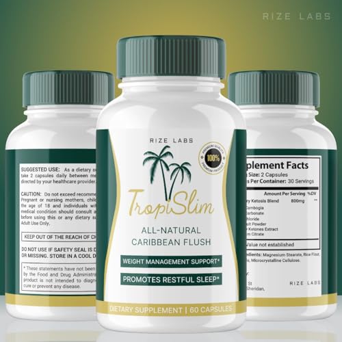 rize labs (5 Pack Tropislim Weight Loss Supplement, Tropislim Capsules for Total Body rize labsAu supplements