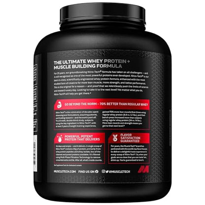 Whey Protein Powder, MuscleTech Nitro-Tech Whey Protein Isolate & Peptides, Protein MuscleTechUS supplements