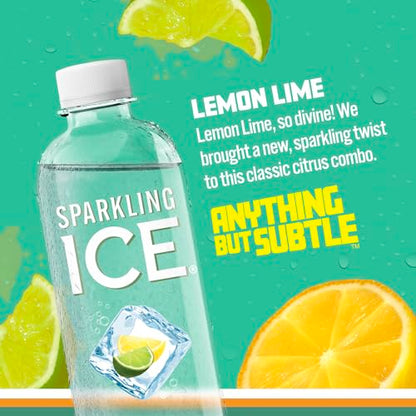 Sparkling Ice, Lemon Lime Sparkling Water, Zero Sugar Flavored Water, with Vitamins Sparkling ICEUS supplements