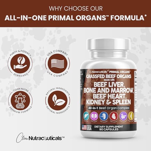 Grass Fed Beef Liver Capsules 3000mg - Premium Quality Beef Organs Clean NutraceuticalsUS supplements