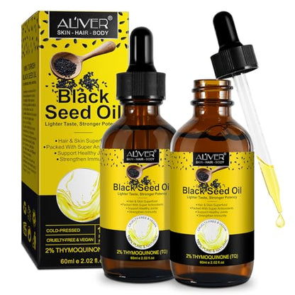 2 Pack Black Seed Oil, Organic Cold Pressed Unrefined Black Seed Oil, Pure Natural Black BDBFZCFPUS supplements