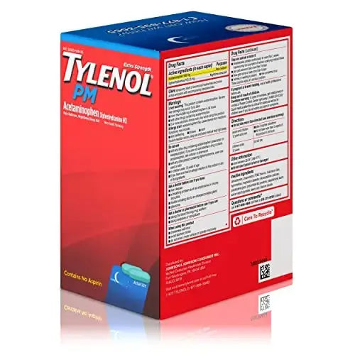 Tylenol PM Extra Strength Nighttime Pain Reliever Sleep Aid Caplets with Acetaminophen & Diphenhydramine HCl, Relief for Nighttime Aches & Pains, Travel Size, 50 Packs of 2 Caplets TylenolAu supplements
