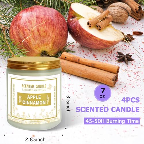 4 Pack Candles for Home Scented, Lavender & Cinnamon Candles Gifts for Women, 28 oz 200H Long zsalttAu supplements