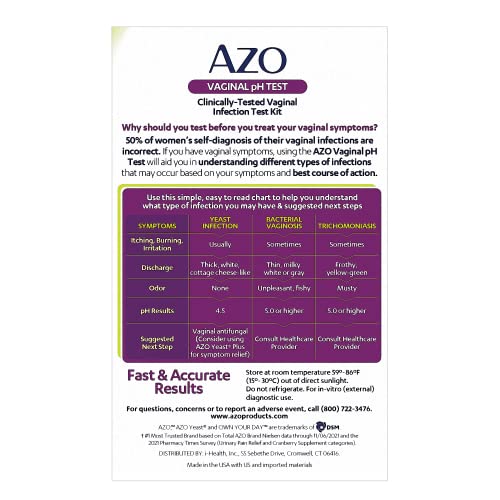 AZO Vaginal pH Test Kit, Clinically-Tested Vaginal Infection Test Kit, Fast & Accurate Results AZOAu supplements