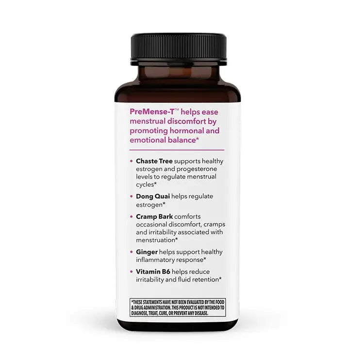 LifeSeasons - PreMense-T - PMS Relief Supplement - Support for Pre-Menstrual Symptoms, Cramping & Breast Tenderness - Nourish Tissue - Ginger Crampbark Dong Quai Chasteberry & Vitamin B6-60 Capsules LifeSeasonsAu supplements