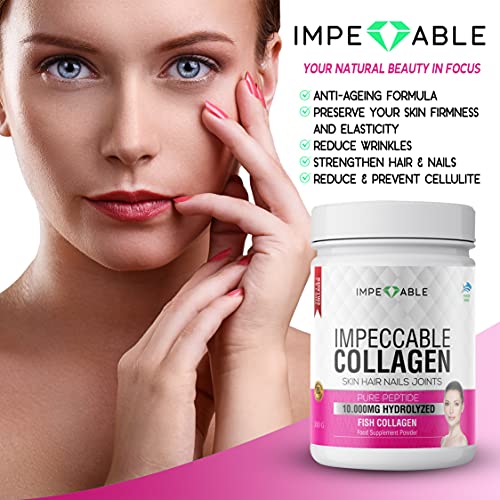 IMPECCABLE Collagen Premium 10.000 mg Pure peptide hydrolyzed Marine Collagen Powder ImpeccableAu supplements