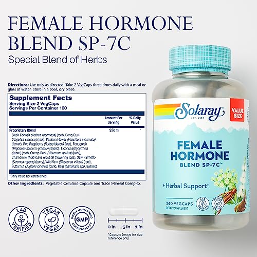 Solaray Female Hormone Blend SP-7C, Herbal Support Hormonal Balance for Women SOLARAYAu supplements