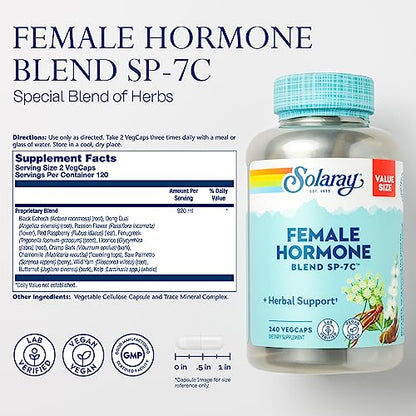 Solaray Female Hormone Blend SP-7C, Herbal Support Hormonal Balance for Women SOLARAYUS supplements