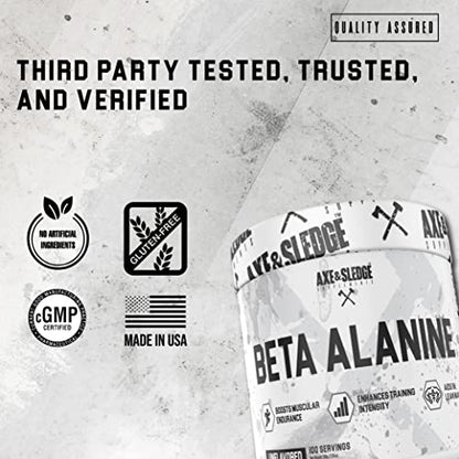 Axe & Sledge Supplements Beta Alanine Basics Powder, Supports Endurance, Performance Axe & SledgeUS supplements