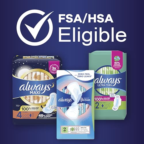 Always Ultra Thin Feminine Pads with Wings for Women, Size 4, Overnight Absorbency, Unscented AlwaysAu supplements