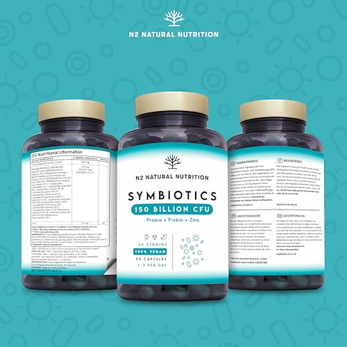 Probiotics 150 Billion CFU - 20 Strains with Prebiotics & Zinc. Highest Concentration N2 Natural NutritionUS supplements