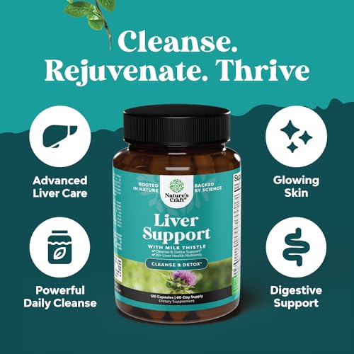 Liver Cleanse Detox & Repair Formula - Herbal Liver Support Supplement with Milk Thistle Natures CraftAu supplements