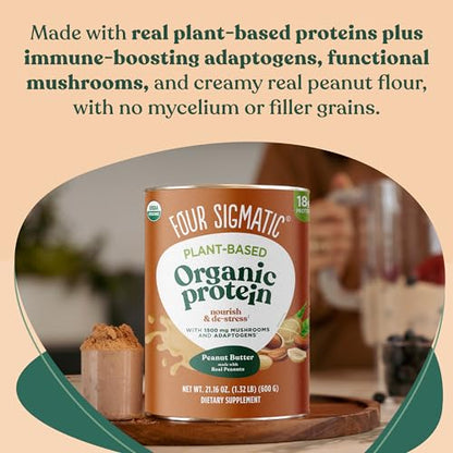 Four Sigmatic Organic Plant-Based Protein Powder Peanut Butter Protein with Lion’s Mane Four SigmaticUS supplements