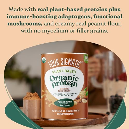 Four Sigmatic Organic Plant-Based Protein Powder Peanut Butter Protein with Lion’s Mane Four SigmaticUS supplements
