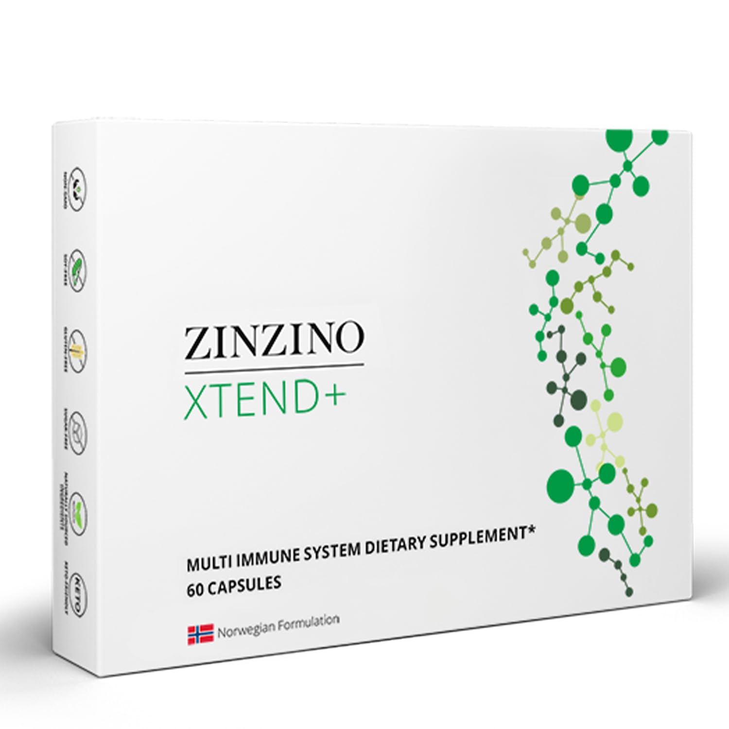 Zinzino Xtend + - Multi Immune Supplement - Essential Vitamins, Minerals & Vitamin C for Immune Support, Energy & Focus - 60 Capsules ZINZINOAu supplements