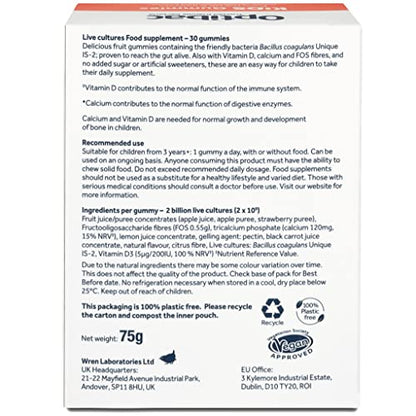 Optibac Kids Probiotic with Vitamin D & Calcium for Immune System Support & Gut Health OptiBacUS supplements