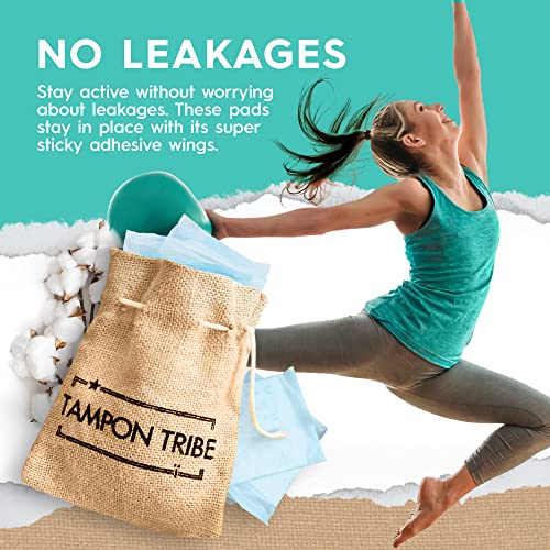 Tampon Tribe - Organic Cotton Pads with Wings for Women, Chemical-Free Breathable Sanitary Pads Tampon TribeAu supplements