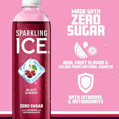 Sparkling Ice, Black Cherry Sparkling Water, Zero Sugar Flavored Water, with Vitamins Sparkling ICEUS supplements