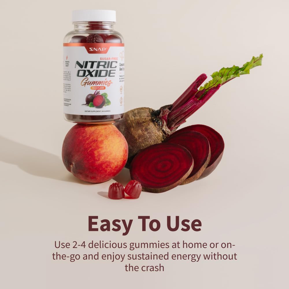 Snap Supplements Nitric Oxide Beet Root Gummies - Support Healthy Blood Circulation Snap SupplementsUS supplements