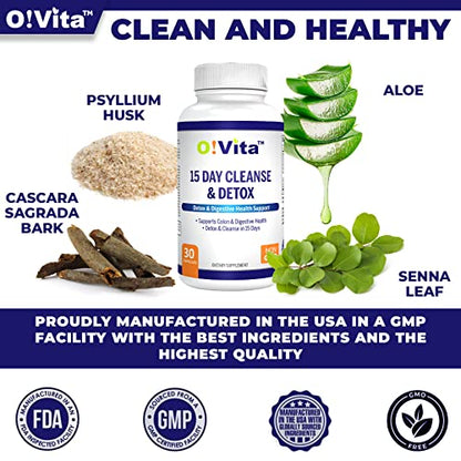 O!VITA 15-Day Cleanse and Detox Supports Digestive and Colon Health, Special Formula O!VITAUS supplements