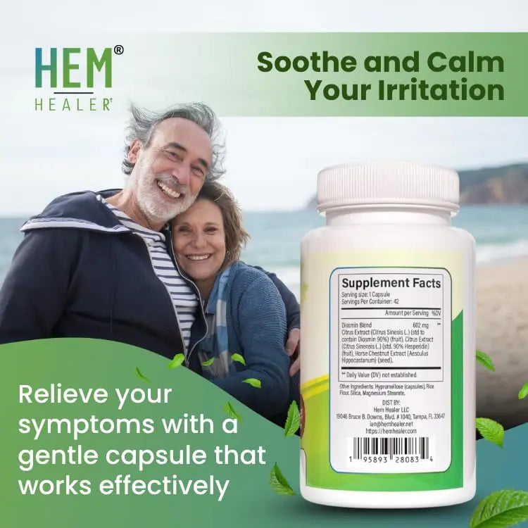 Hem Healer Hem Hero Extra Strength Hemorrhoid Treatment - Reduce Swelling, Soothe Itching & Irritation - 100% Natural - 42 Vegetarian Capsules Hem HealerAu supplements