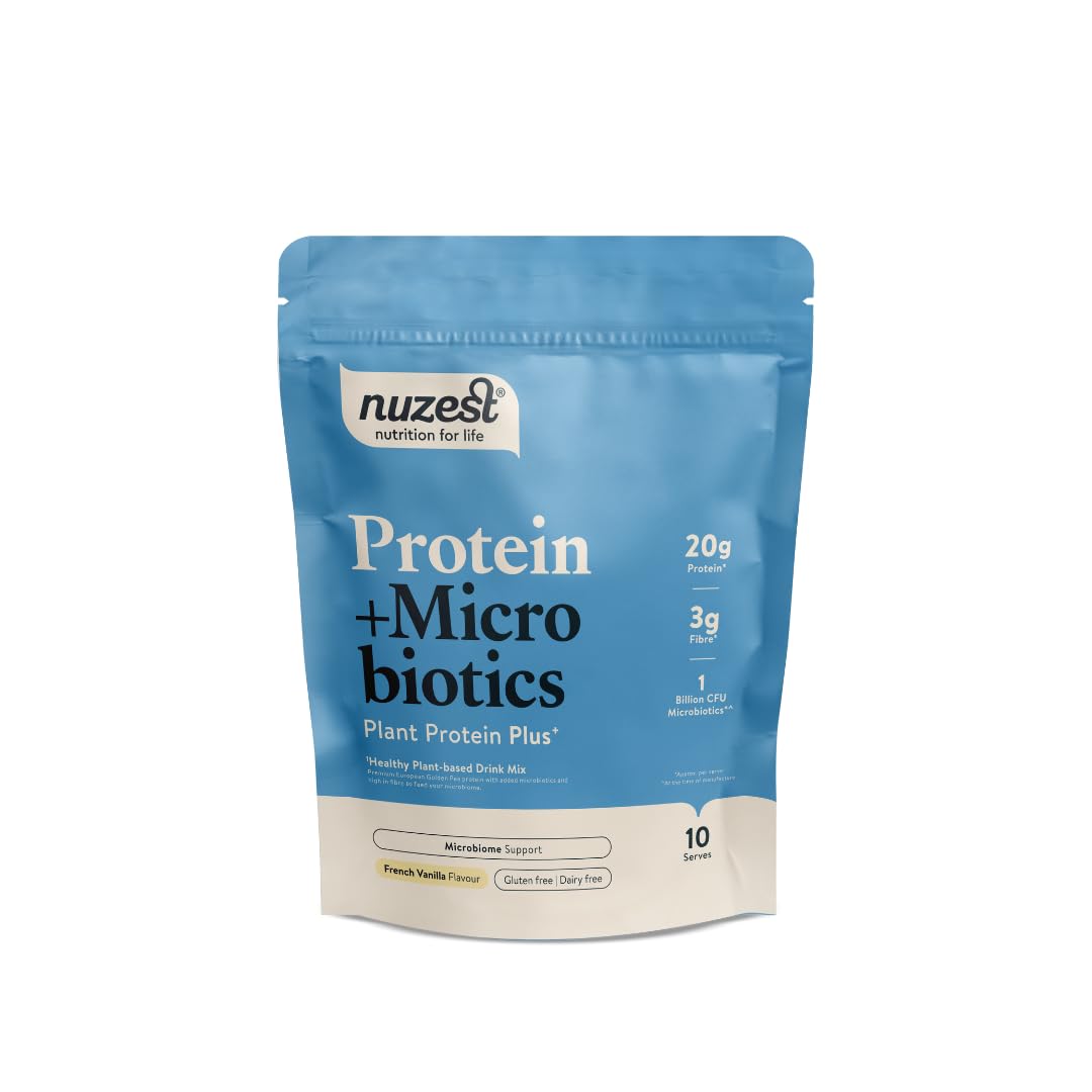 Nuzest - Protein + Microbiotics – Gut Health - Plant Protein Powder - French Vanilla, 300g (10 Servings) NuzestAu supplements