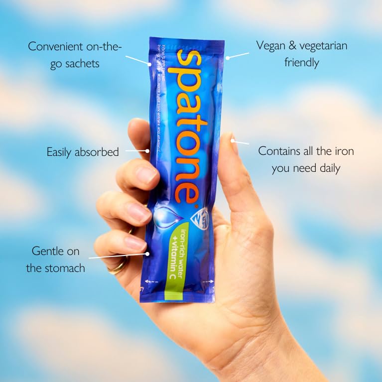 Spatone Natural Liquid Iron Supplement, Apple Flavour With Vitamin C (28 Sachets) SpatoneUS supplements