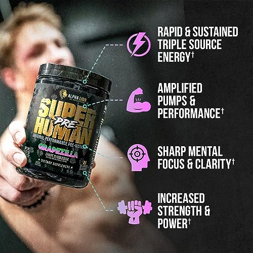 ALPHA LION Superhuman Pre Workout Powder, Beta Alanine, L-Taurine & Tri-Source ALPHA LIONAu supplements