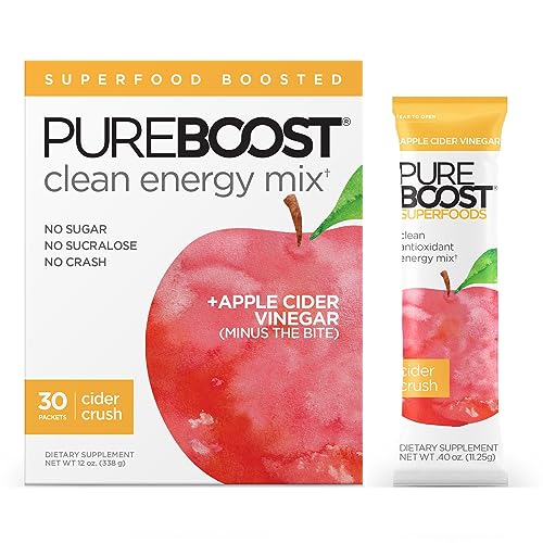 Pureboost Apple Cider Vinegar Superfoods Clean Energy Drink Mix, Boosted with 1,000 mg PureboostUS supplements