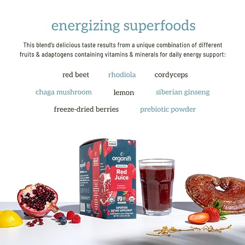 Organifi Red Juice - Vegan Energy Powder - Berry-Flavored Adaptogen Drink - Caffeine OrganifiUS supplements