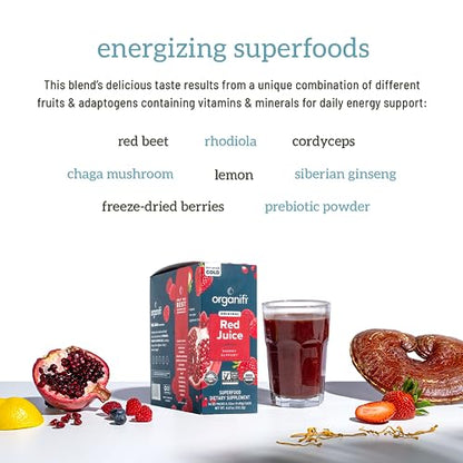 Organifi Red Juice - Vegan Energy Powder - Berry-Flavored Adaptogen Drink - Caffeine OrganifiUS supplements