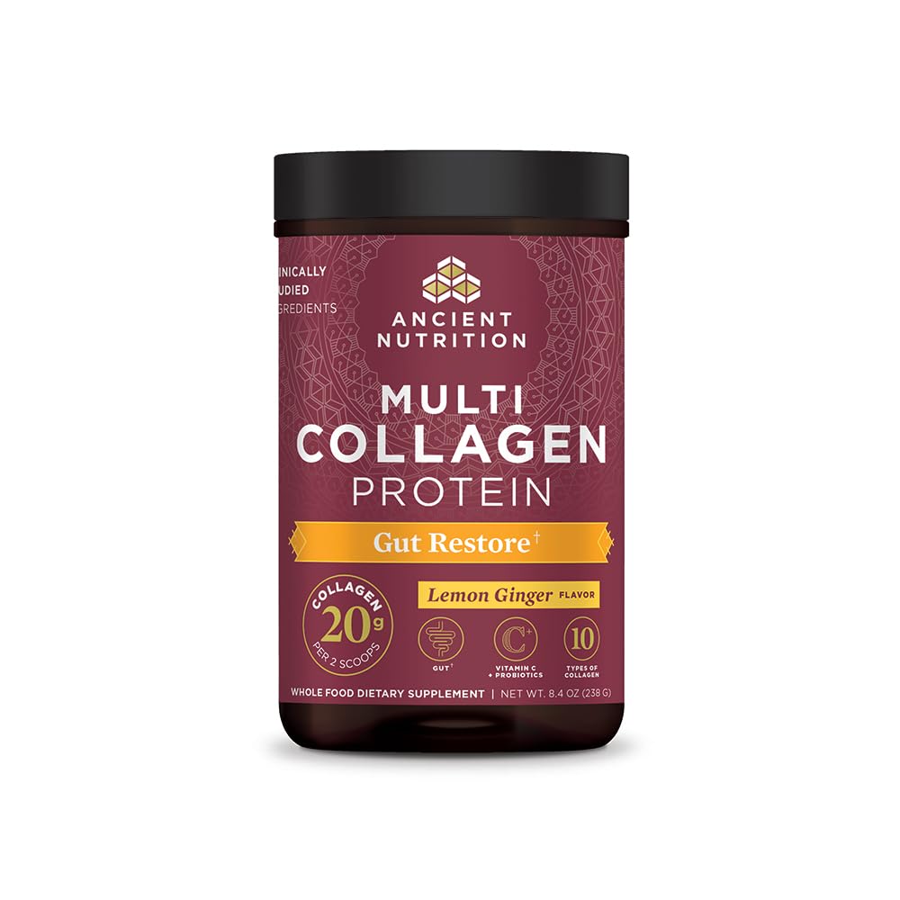 Ancient Nutrition Collagen Powder Protein, Multi Collagen Protein, Hydrolyzed Collagen Peptides Supports Skin and Nails, Joint Supplement (Gut Restore, 20 Servings) Ancient NutritionAu supplements