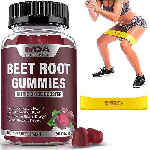 Beet Root Gummies with CoQ10, Energy, and Circulation Support, Pre Workout Nitric Oxide MDA SupplementsAu supplements