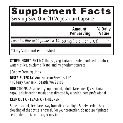 Amazon Basics Daily Probiotic, 10 Billion Active Cultures, Supporting Digestive and Intestinal Health, Capsule, 60 Count, Two Month Supply Amazon BasicsAu supplements