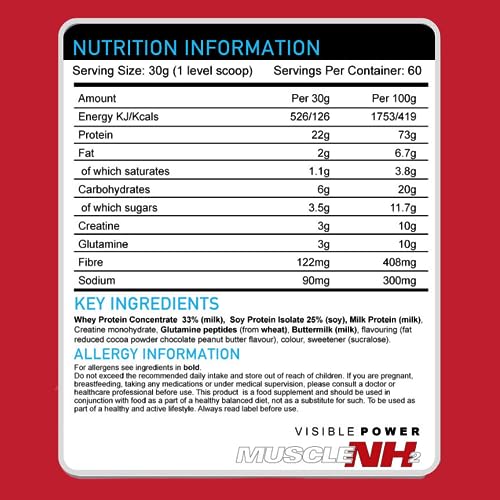 Muscle Nh2 Total Protein, Whey Protein Powder with Creatine Monohydrate and Glutamine Muscle Growth MuscleNh2Au supplements