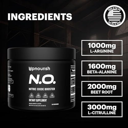 UpNourish Beet Root Powder Nitric Oxide Booster - L arginine L Citrulline Supplements UpNourishUS supplements