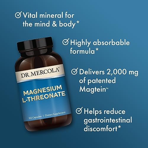 Dr. Mercola Magnesium L-Threonate, 30 Servings (90 Capsules), Dietary Supplement Dr. MercolaUS supplements