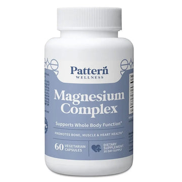 Pattern Wellness Magnesium Complex – Supports Muscle, Bone & Relaxation Health – with Zinc & Vitamin D – Daily Support Formula – 60 Vegan Capsules Pattern WellnessAu supplements