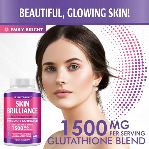Glutathione Capsules - 1,500mcg Glutathione Supplement - Skin Tone Enhancer - Targets Emily Bright INCUS supplements
