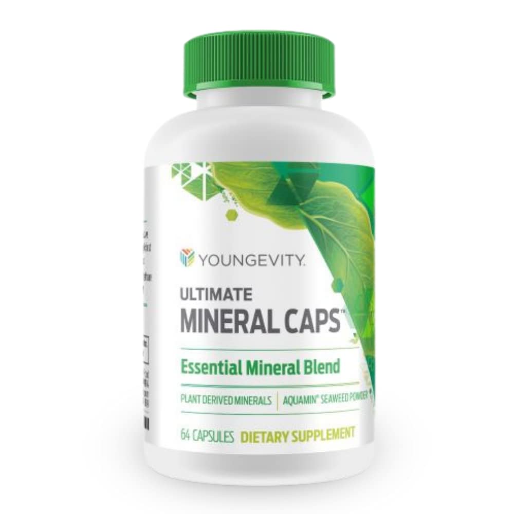 Youngevity Ultimate Mineral Caps™ - 70+ Essential Full Spectrum Trace Minerals - Nutrient-Dense, Derived from Humic & Aquamin Seaweed (64 Capsule) YoungevityAu supplements