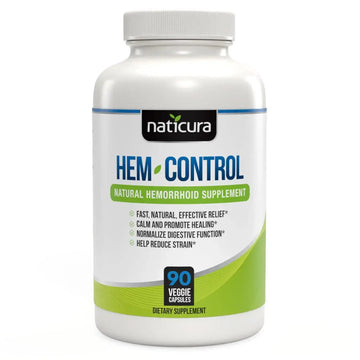 Naticura Hem-Control - Fast Effective Hemorrhoid Treatment Supplement - Powerful Formula to Promote Symptom Relief, Shrinking of Hemorrhoids, Ease Discomfort - 90 Vegan Capsules - Made in USA NaticuraAu supplements
