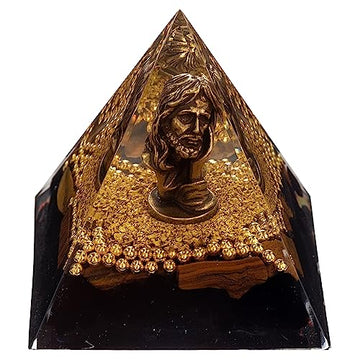FENGSHUI-CAISHEN Mini Jesus Figurine in Healing Crystal Orgone Pyramid - Obsidian Tiger's Eye FENGSHUI-CAISHENAu supplements