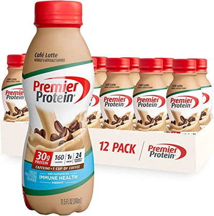Premier Protein Shake, Café Latte Liquid, 30g Protein, 1g Sugar, 24 Vitamins & Minerals Premier ProteinUS supplements