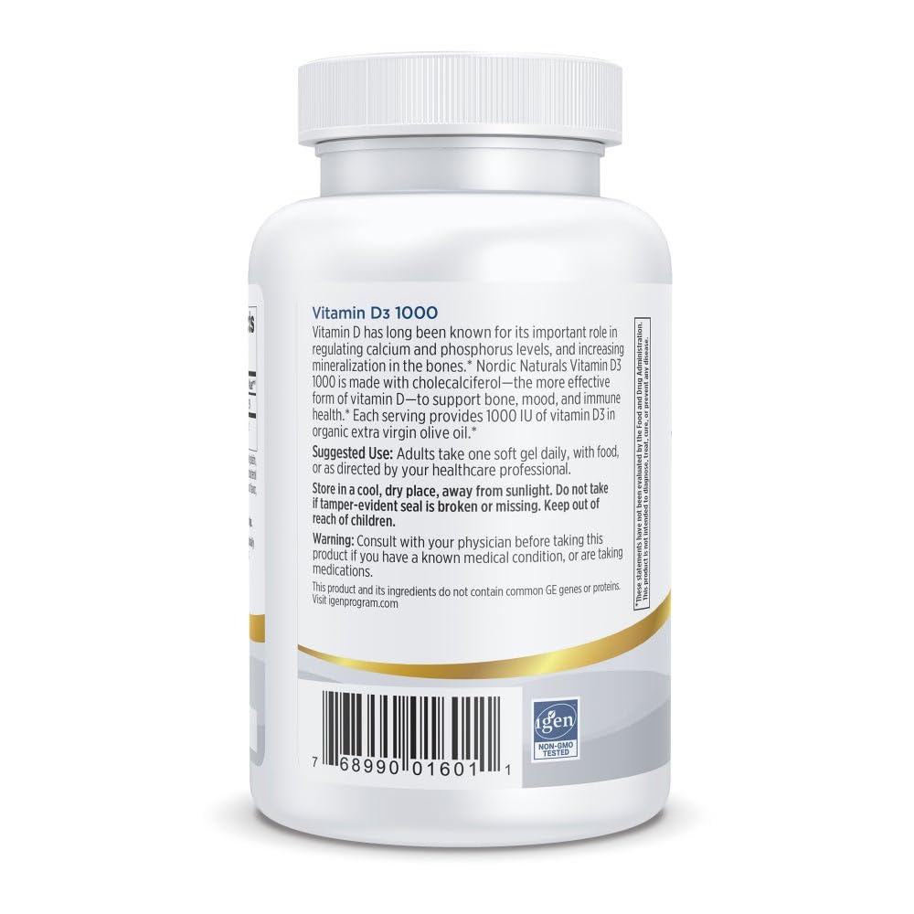 Nordic Naturals Pro Vitamin D3 1000, Orange - 120 Mini Soft Gels - 1000 IU Vitamin D3 - Supports Healthy Bones, Mood & Immune System Function - Non-GMO - 120 Servings Nordic NaturalsAu supplements
