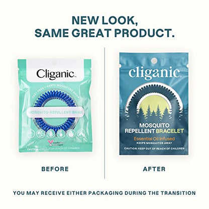Cliganic 25 Pack Mosquito Repellent Bracelets, DEET-Free Bands, Individ CliganicUS supplements