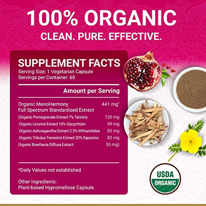 Menopause Supplements for Women - USDA Organic | Menopause Support | Female Hormone True VedaUS supplements